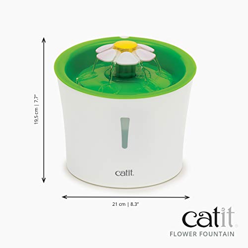Catit Flower Fountain with Triple Action Filter, Cat Drinking Water