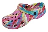 Sunville Women's Tie Dye Garden Shoe Clogs Sandals, Fuchsia - 10 B(M) US