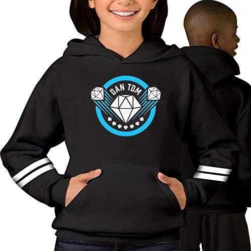 Dan-TDM Logo Boys Girls Long Sleeve Sweatshirt Warm Cotton Pullover Tops Pockets