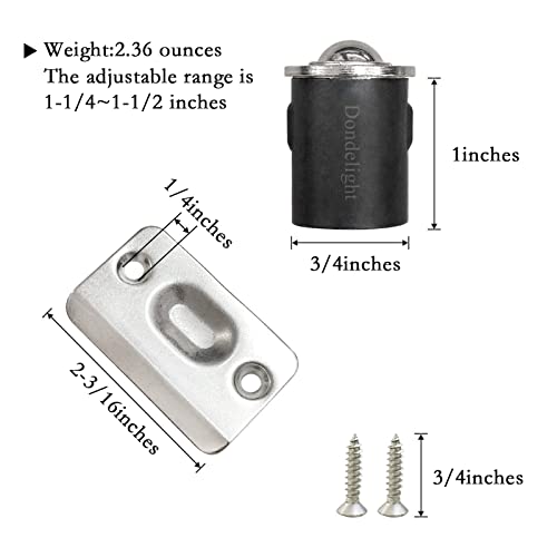 Dondelight 2 Pack Closet Door Ball Catch with Strike Plate Satin Nickel