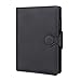 Grope Travel Refillable Journal for Men A5 6 Ring Planner Binder Soft PU Leather Cover Loose Leaf Notebook Lined Paper with Round Magnetic Buckle (Ink Black)