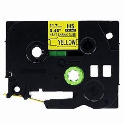 12mm (11.7mm) Width Heat Shrink Label Tape for Brother P-Touch. Black ON Yellow. 1.5m in Length. HS2-631. See Description for List of Compatible Printers. HSE-631 — image 1