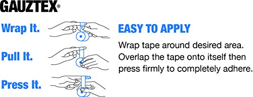 Gauztex® Athletic Tape – Tennis – Self-Adhesive Breathable Gauze – Flexible, Sweatproof Non-Slip Grip (1 Roll), 1 ½" x 7 ½ yds, Blue