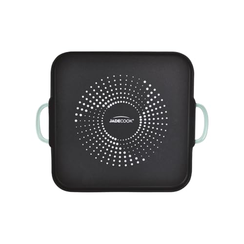 JadeCook Batería de Cocina 10 Piezas Jade ProSeries Antiadherente con Recubrimiento Dupont 4 Capas, Base de Inducción, Certificación Europea EN601, Mangos de Acero Inoxidable y Accesorios Incluidos.