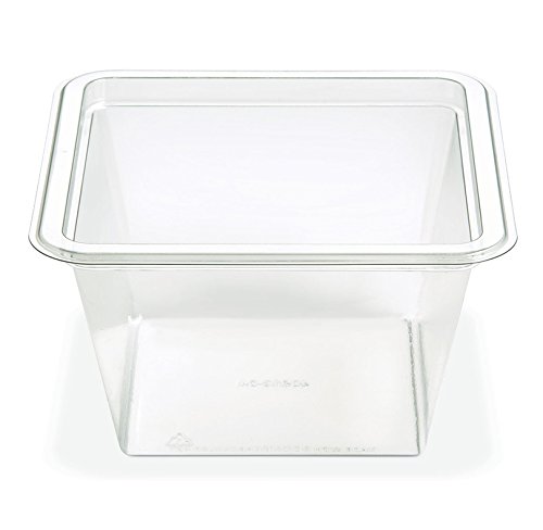 PLACON Freshâ€˜n Clear GOCUBES Set: 32 oz Clear Plastic Container with 3-Compartment Clear Insert Tray and Clear Lid, (50 SETS), PET Material