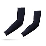 YISEVEN Adult's Sports Compression Arm Sleeves Basketball Shooting Shooter Sleeves Golf Football Accessories Baseball Sun UV Protection Running 3/4 Shirts – Men & Women Black (1 Pair)