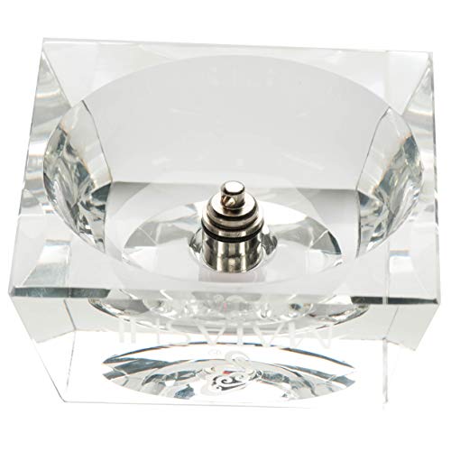 Matashi Crystal Football Paperweight - Etched Football Ornament With Trapezoid Base