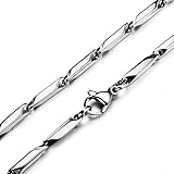 Jstyle Jewelry Stainless Steel Mens Chain Necklace for Men 3mm Wide 18-36 Inch