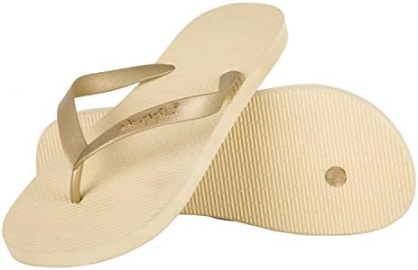 Clpp'li Men's Flip Flops Beach Slippers Gold - Size 9-10
