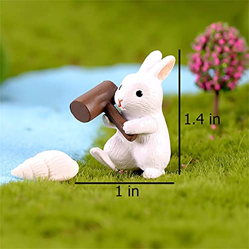 Rabbit Bunny Figurines Animal Characters Toys, 12Pcs Lovely Mini Rabbit