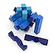 KINGOU Blue Wooden Fifteen Oblique Sticks Puzzle Brain Teaser Puzzles