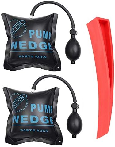 REENFAYA Upgrade Car Air Wedge Pump Wedge Kit–Professional Leveling Kit & Alignment Tool Inflatable Air Shim Bag with Plastic Window Wedge for Auto Repair Home Universal Use (2PCS)