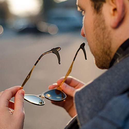 Anti-Slip Glasses Ear Hook Grip - 3 Pack - Stretch Fit for Sunglasses and Glasses (Black)