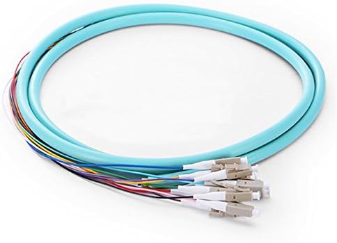 12 Fibers LC 50/125 Multimode OM3 Bunch Fiber Optic Pigtail - 0.9mm PVC Jacket (1m)