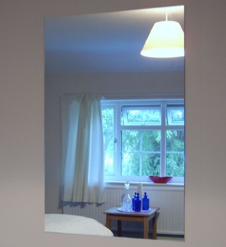 Drilled Mirror 45cm x 60cm 5mm thick Acrylic Mirror & Chrome Dome Head Fixings & Screws Pack
