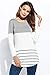 etuoji Women Tunic Tops O-Neck Shirt Long Sleeve Contrast Color Lace Patchwork