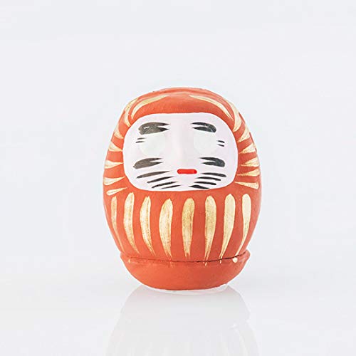 Yoshida Daruma 6 cm Brown Japanese Daruma Doll, Made of Papier Mache, Good Luck Charm