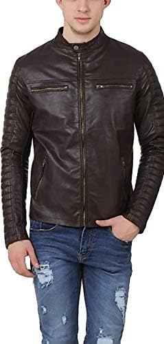 Labeeb Fashion Men's Brown Color Faux Leather Jacket