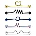 Ruifan 5PCS Industrial Barbell Earring Stainless Steel 14 Gauge Cartilage Earring Body Piercing 1 1/2 Inch(38mm)- Coil, Wave, Twister, Spiral,Heart(Mix Color 2#)