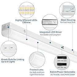 DAKASON 8FT LED Linear Light Fixture, 8 Foot LED