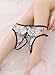 Sexyangels Womens Open Crotch Underwear Thongs Lace G-Strings Sexy Panties, White Embroidering, One Size