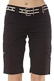 Classic Designs Juniors Stretch Poplin Belted Cargo Bermuda Shorts