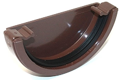 RWE1BR (Brown) Marshall Tufflex Half Round Gutter 112mm External Stop End Cap
