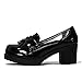 Womens Glossy Tassel Loafers Platform Pumps Heel
