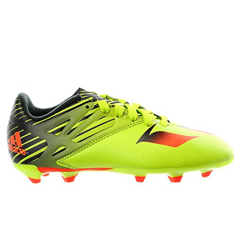 adidas Performance Messi 15.3 J Soccer Cleat (Little Kid/Big Kid), Semi Solar Slime/Solar Red/Black, 4 M US Big Kid