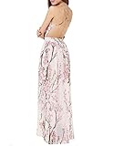 Floerns Women's Floral Backless Chiffon Maxi Beach Dress Pink S
