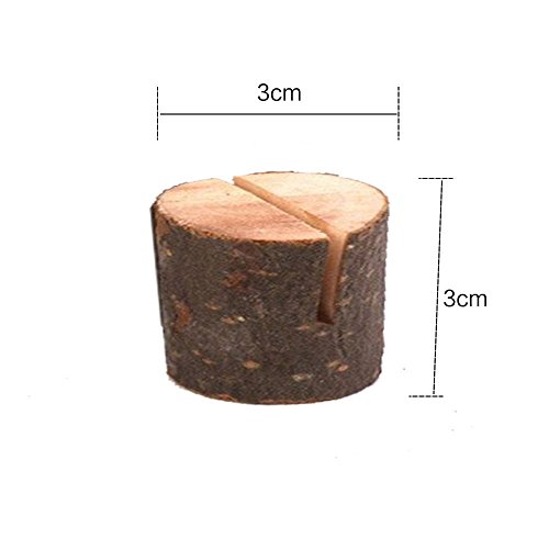 Rustic Wood Table Numbers Holder Stump Memo Clip Holder Picture Memo Note Photo Clip Holder Party Decorations Wedding Table Name Card Holder Message Clip (20PCS)
