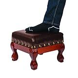 Fun Express Wood and Faux Leather Small Foot Stool