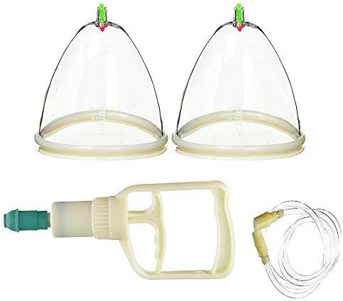 Woman Breast Vacuum Pump Large Breast Suction Twin 2 Cups Back Cupping System Nipple Breast Enlargement Firmer Massager