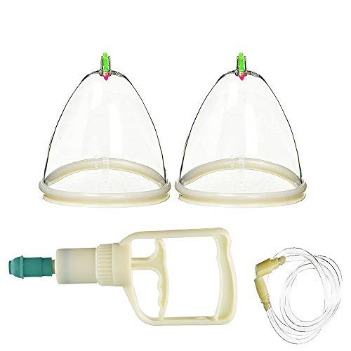 Woman Breast Vacuum Pump Large Breast Suction Twin 2 Cups Back Cupping System Nipple Breast Enlargement Firmer Massager