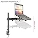 Gibbon Mounts Monitor and Laptop Mount, Dual Height Adjustable and Full Motion Monitor Arms with Laptop Tray, Fits up to 27 Inch 17.6lbs Computer Screen Per Arm, up to 15.6 Inch Laptop on Tray