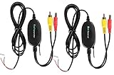 LeeKooLuu Upgraded RCA Video Wireless Transmitter and Receiver for Car/SUV/Van Backup Camera System 9V-24V Lastest 2.4GHz Wireless Color Video for Rear View Camera Monitor System Range 30ft - 45ft