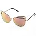 Sunny&Love Women Oversized Cat Eye Sunglasses Mirror Eyewear With Case