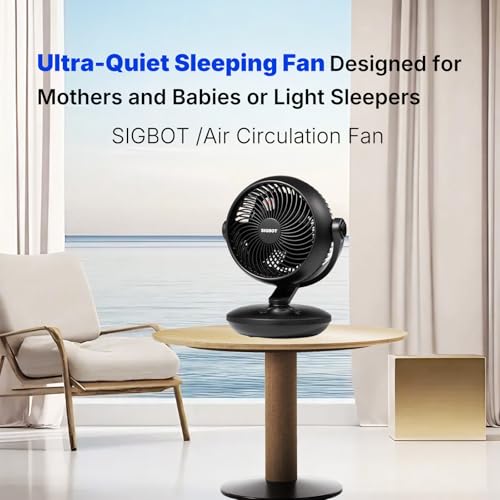 Fan for Bedroom with Remote,Ultra Quiet Desk Fans,with 3 Modes,8 Speeds,9-Hour Timer,10 inch,High-Velocity Cooling,Auto Oscillation Table Fans,Touch Control,for Home,Dorm&Office