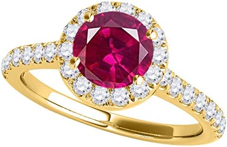 1 10 Ct Ttwダイヤモンドとルビーのリング14 Kイエローゴールド Equibytes Com