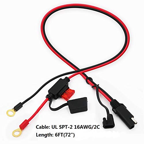 SPARKING 6FT Ring Terminal Cable SAE to O Ring Terminal Harness Quick