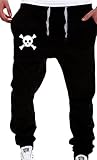 YUNY Men's Elastic Waistband Casual Boy College Pants Black US L