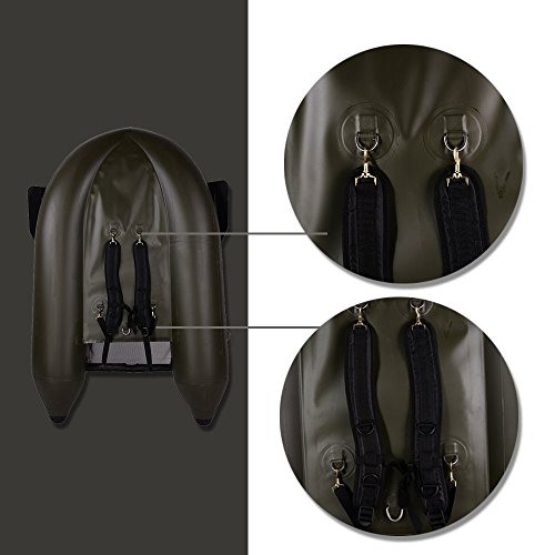 DAMA Fishing Inflatable Rafts Pontoon Tube Boat with Detachable Seat and Awning Canopy Water Inflatable Rafts Singe Person Only