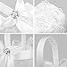 TRUE LOVE GIFT Ring Bearer Pillow and Wedding Flower Girl Basket Set Pearl Rhinestones White Satin Lace Collection