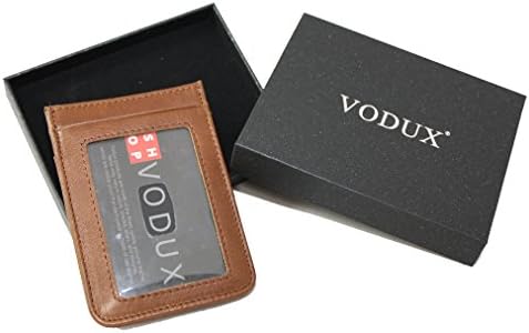 Men's Leather Wallet Credit Card ID Holder Money Clip (Tan)