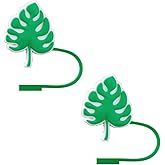 STRACOUPI Leaf Silicone Straw Covers for Stanley Cup, Reusable, Cute Toppers Accessories for Tumblers, 2PCS Decorative & Personalized Straw Cover Cap (b
