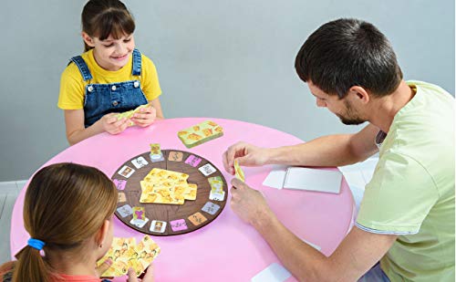Board Game for Kids, “Just Chase” Card Game with Cheese Trap, Cute Cat Card Family Party Game for 5 Years&Up, 2-6 Players
