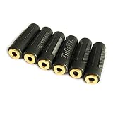 3.5mm Stereo Jack to 3.5mm Stereo Jack Female to Female Adapter Connector Gold Plated (6 Pack)