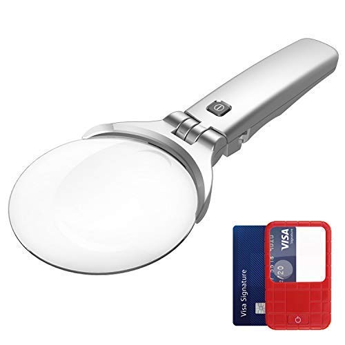 HONWELL Magnifying Glass with Light, LED Illuminated Hand Held Lighted