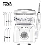 Water Dental Flosser 600ml Capacity IPX7 Waterproof Oral Irrigator FDA Approved 10 Levels Adjustable with 7 Jet Tips Professional Portable for Braces and Teeth