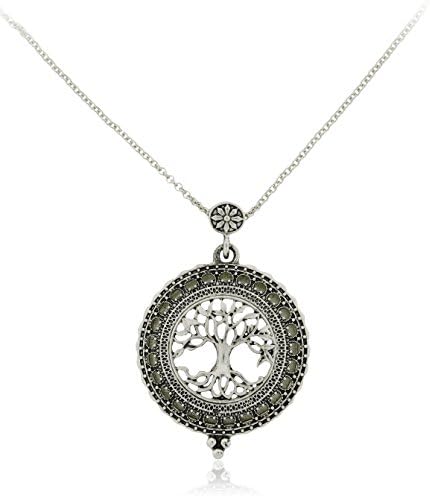 Tree of Life Necklace with Reading Magnifying Glass (Silver)